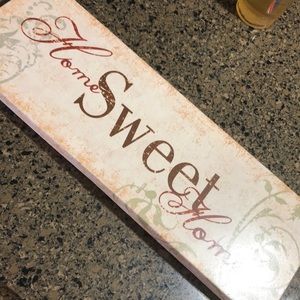 Sign canvas on wood